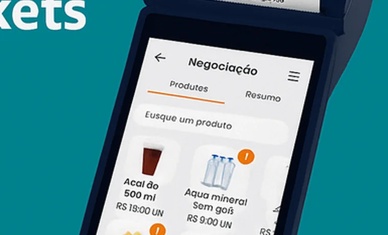 Terminal de venda com ticket para retirada de produto