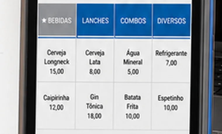 Seleção de produtos no PDV para evento