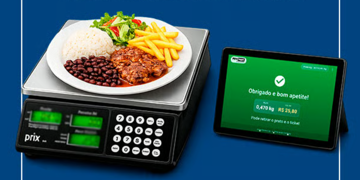 Balança Prix com tablet em operação autônoma do PDV Legal